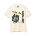 Cream crewneck T-shirt with skeleton king graphic and The Handsmarchive lettering