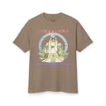 Faded brown Pharaoh graphic T-shirt with central illustrated figure on the front