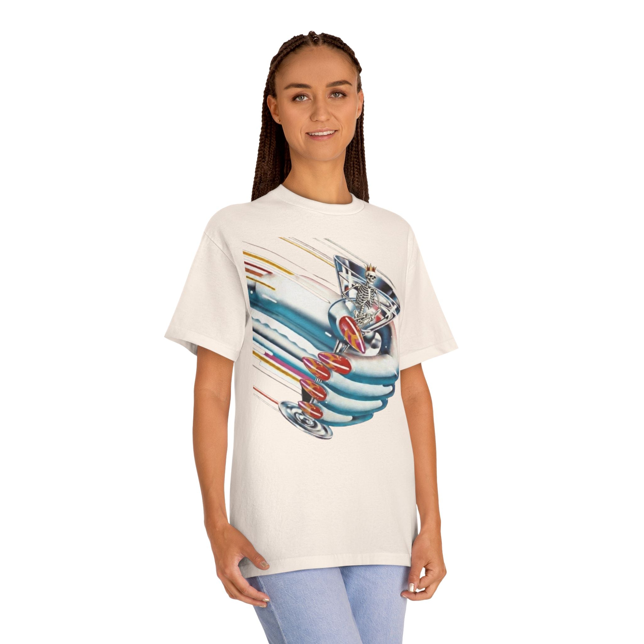 Light graphic T-shirt with short sleeves and crew neck