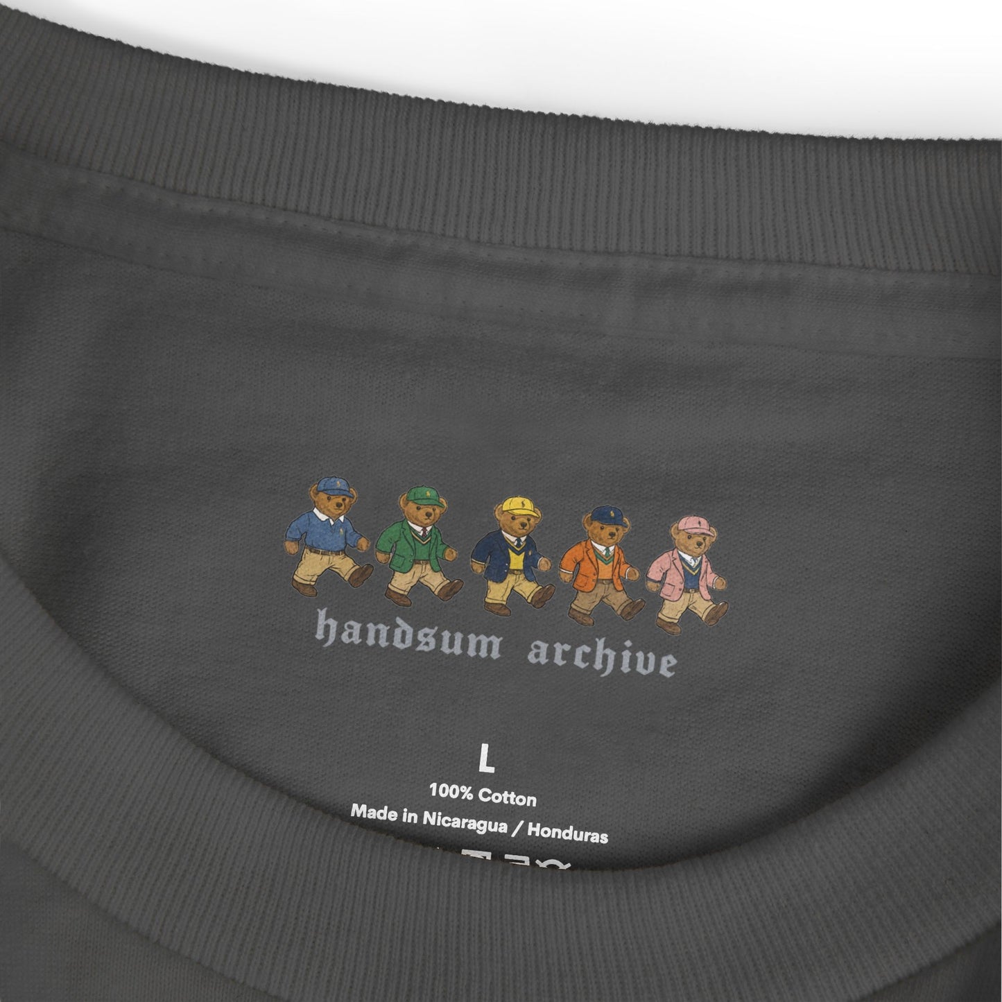 HANDSUM SK8 Tee — Playful Japanese Graphic Front, Vintage Athletic Back