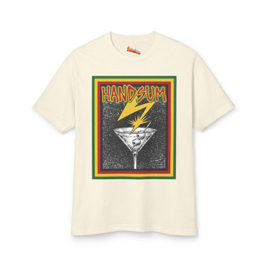 Handsum Brains Graphic Tee — Vintage Cocktail Lightning Design