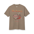 Faded brown crewneck Slayer Generational tee with skeleton bicycle graphic on front