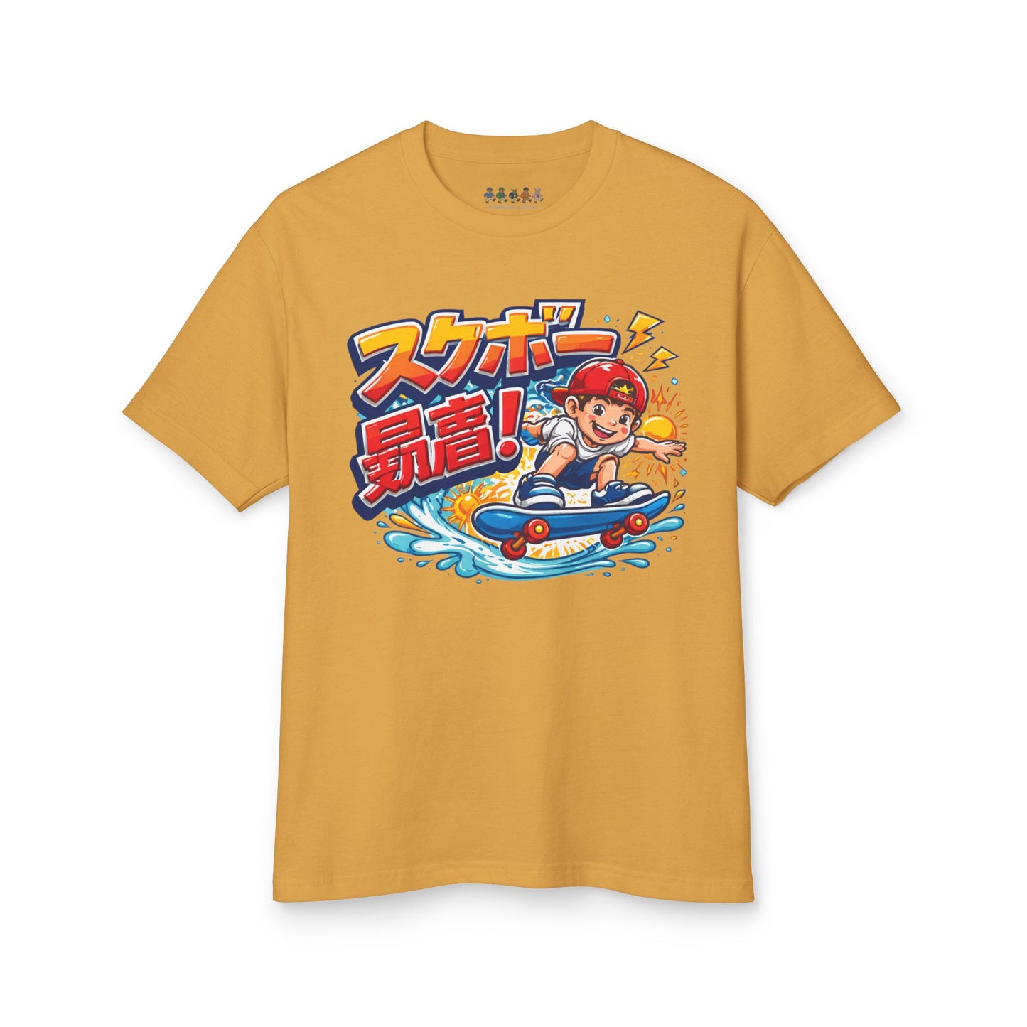 HANDSUM SK8 Tee — Playful Japanese Graphic Front, Vintage Athletic Back