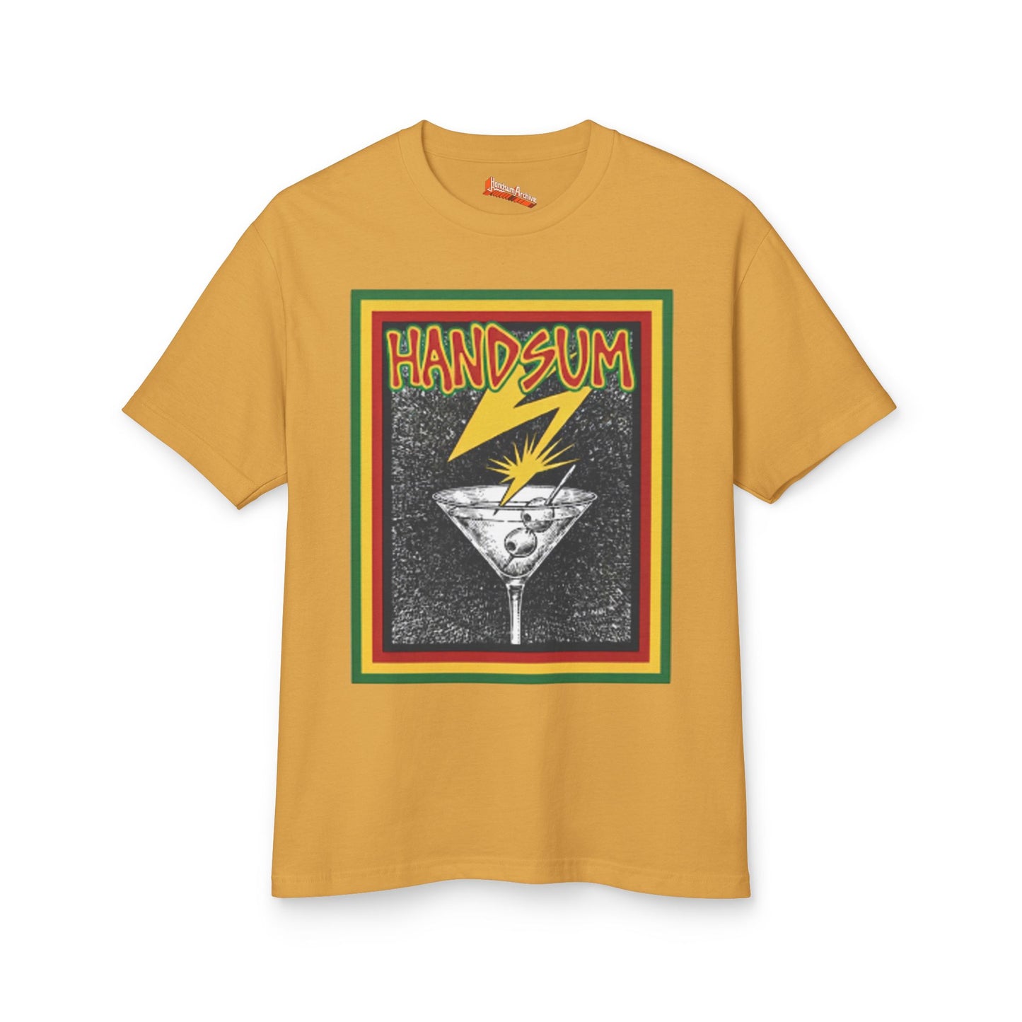 Handsum Brains Graphic Tee — Vintage Cocktail Lightning Design