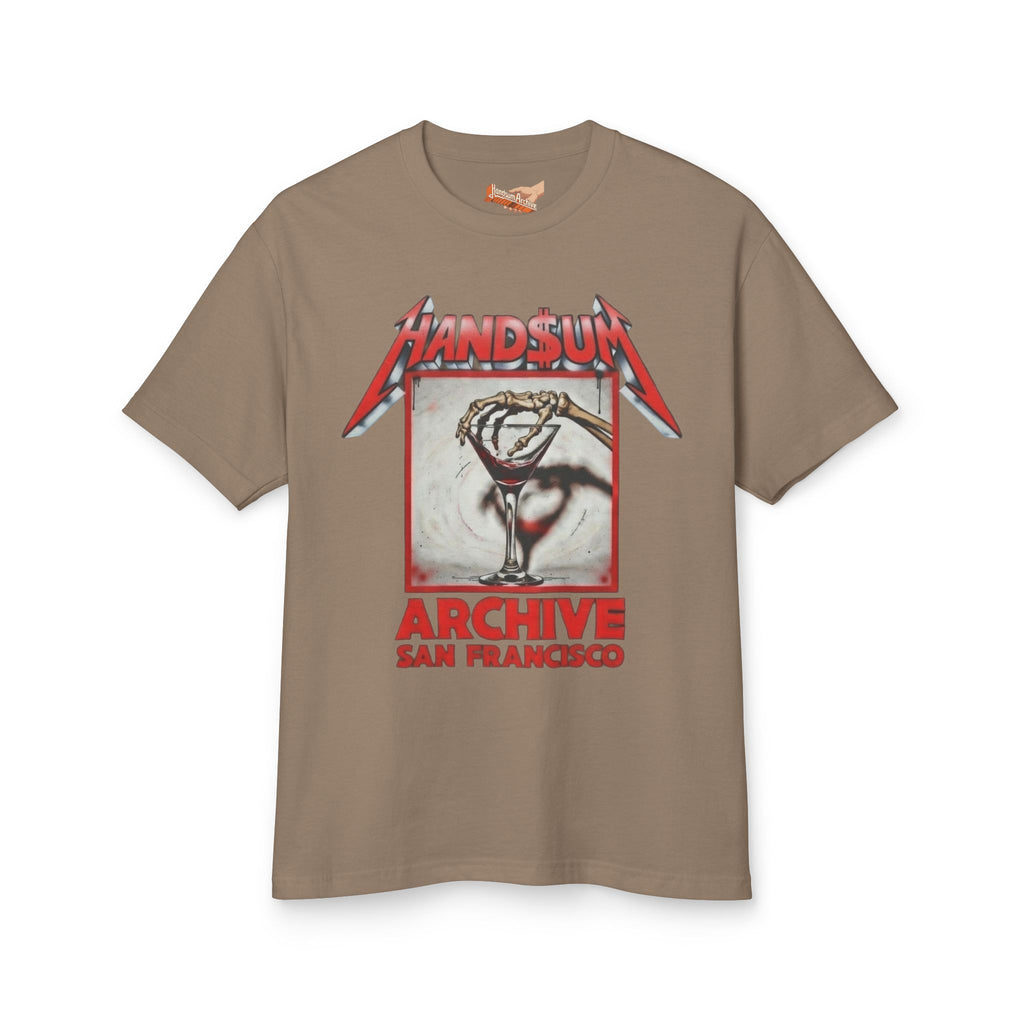Brown Nothing Tee T-shirt with front graphic and red “Archive San Francisco” text
