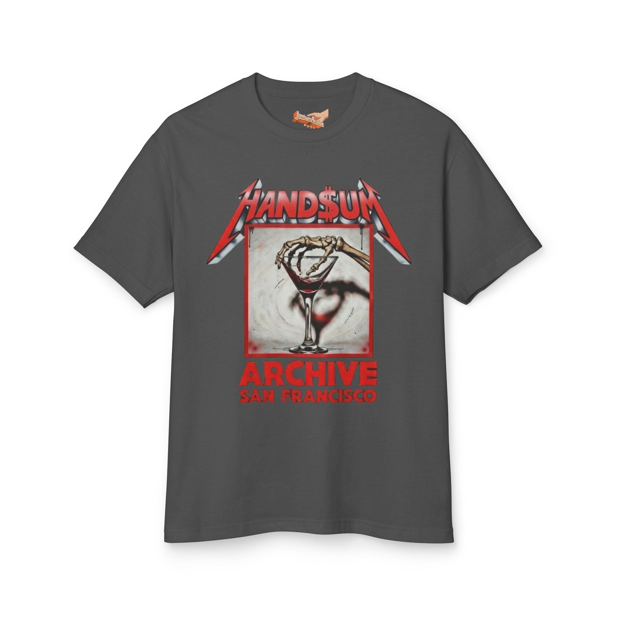 Dark gray Nothing Tee T-shirt with front graphic and red “Archive San Francisco” text