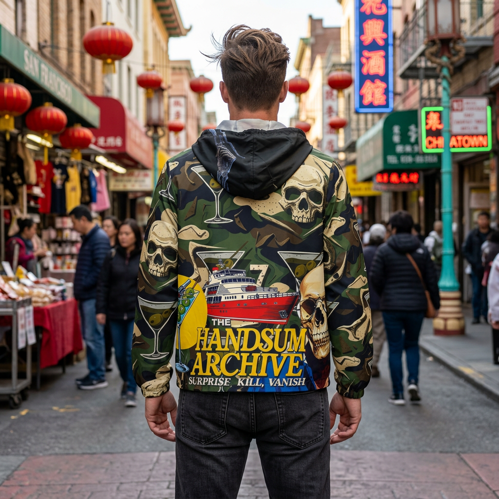 Handsum Camo Martini Windbreaker Jacket — The Handsum Archive Graphic