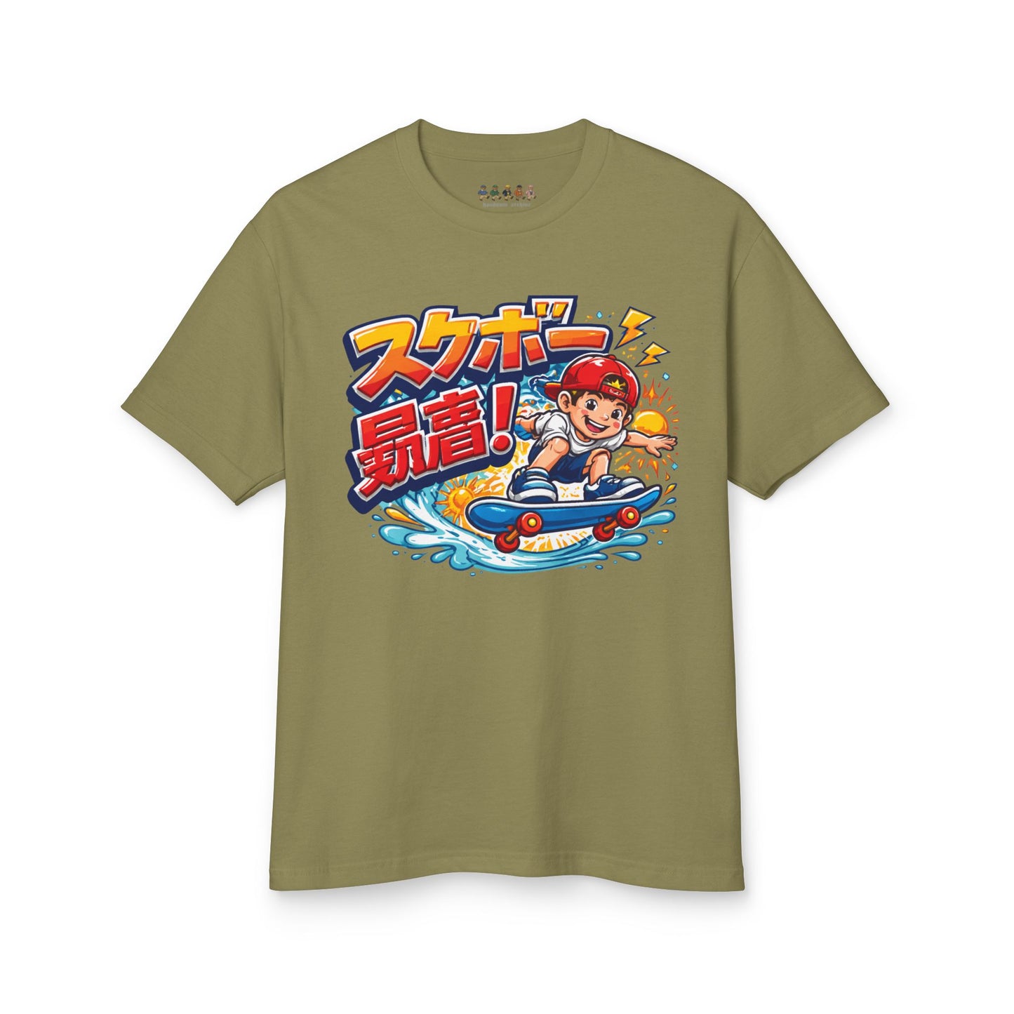 HANDSUM SK8 Tee — Playful Japanese Graphic Front, Vintage Athletic Back