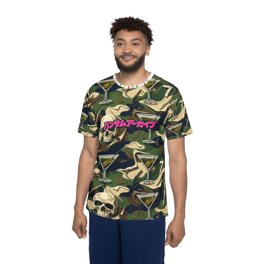 Camo Skull & Martini Jersey — Handsum Archive Number 7 Sports Tee