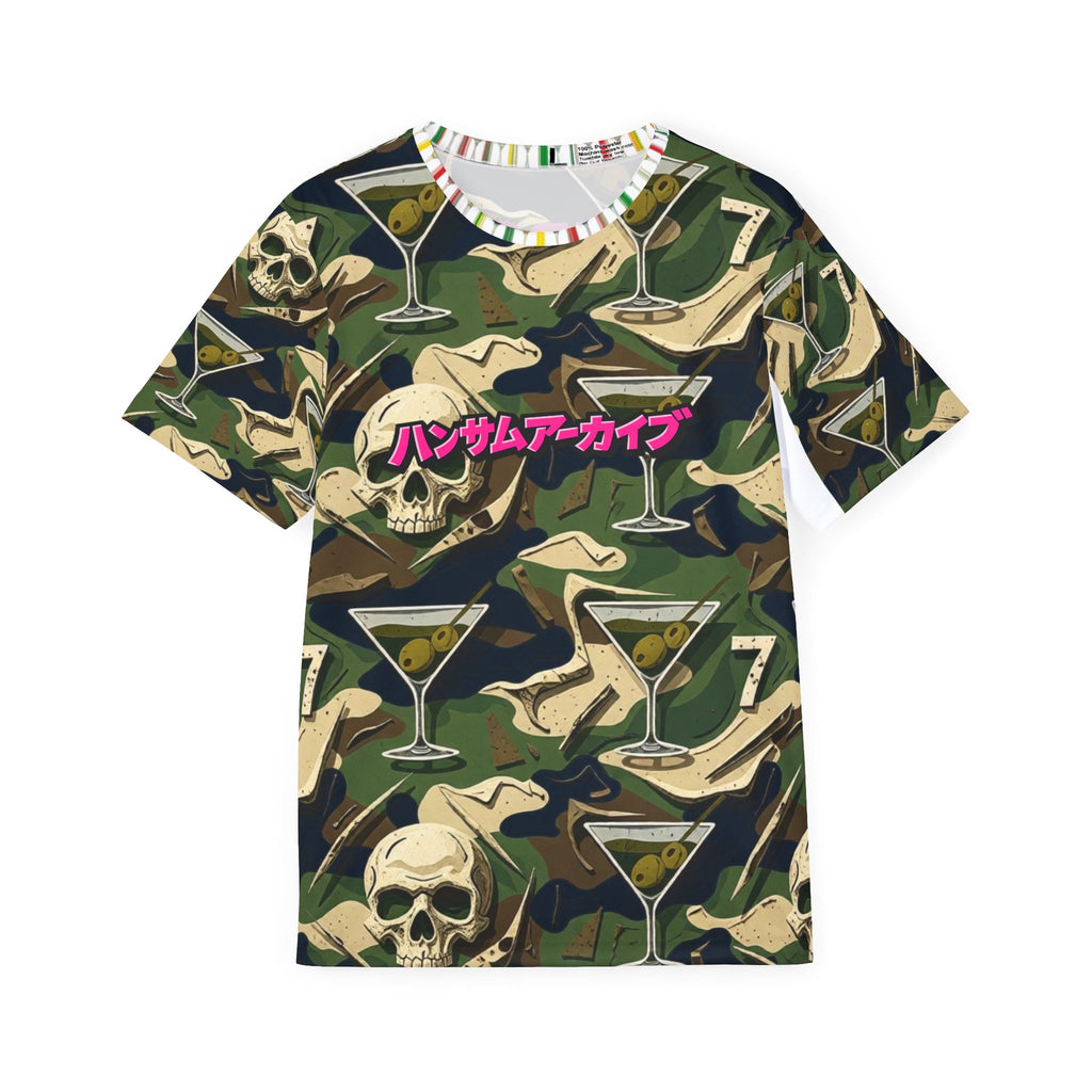 Camo Skull & Martini Jersey — Handsum Archive Number 7 Sports Tee