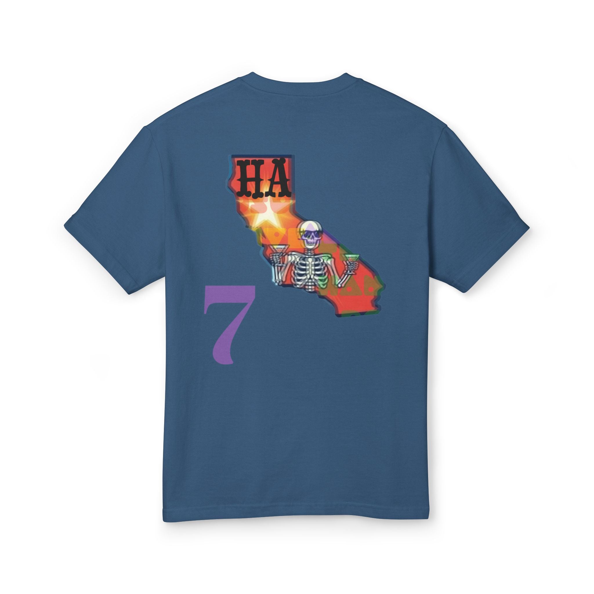 Green Day concert tee, blue T-shirt with back graphic and purple number 7