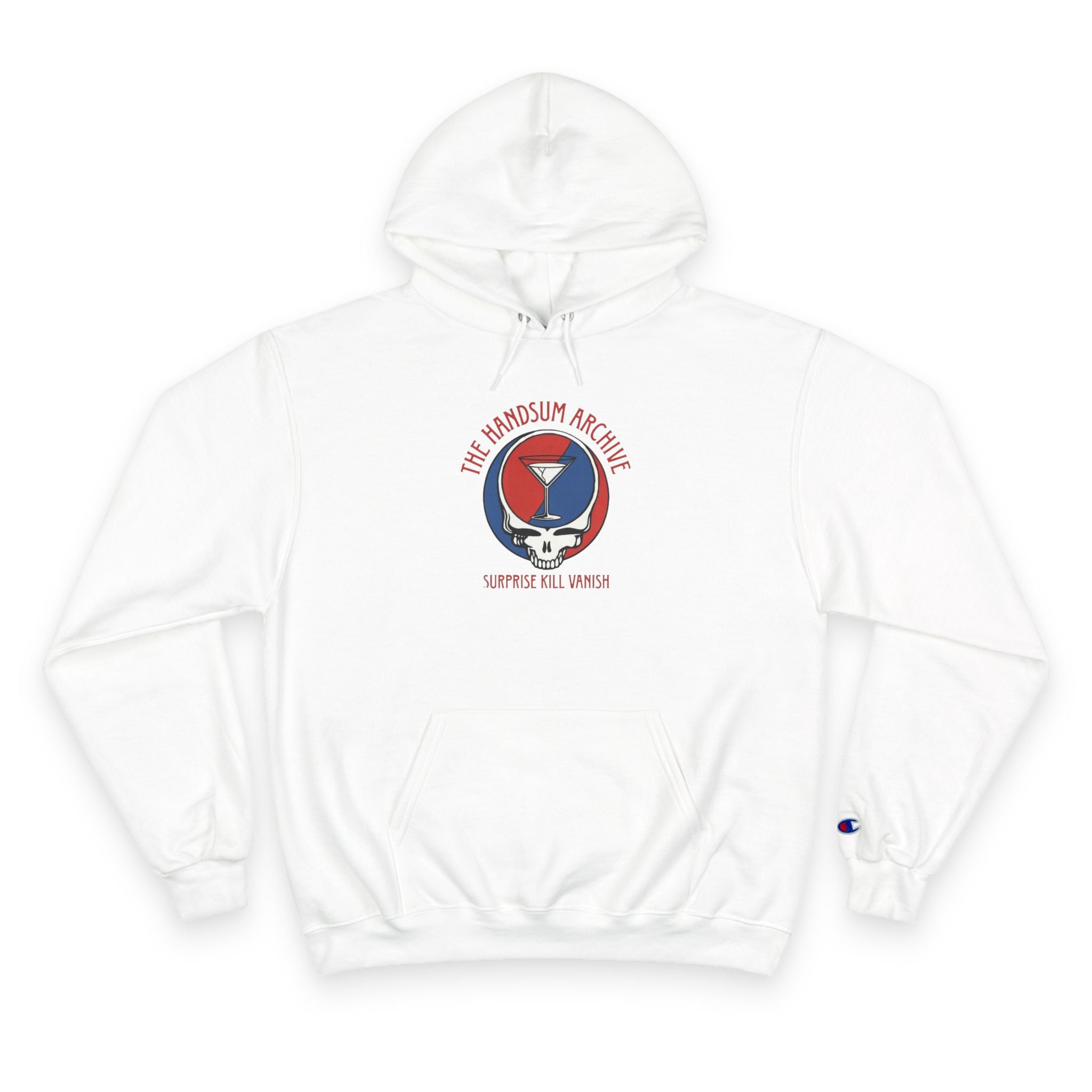 Handsum Dead Champion Hoodie — Retro 'HA' Logo & Japanese Polo-77 Graphic Hoodie