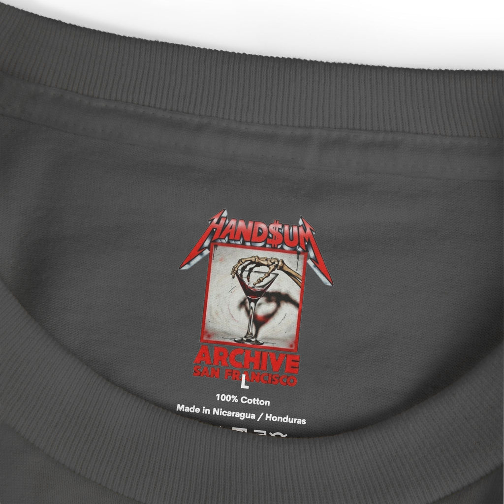 Dark gray cotton T-shirt with front HANDSUM ARCHIVE graphic patch print