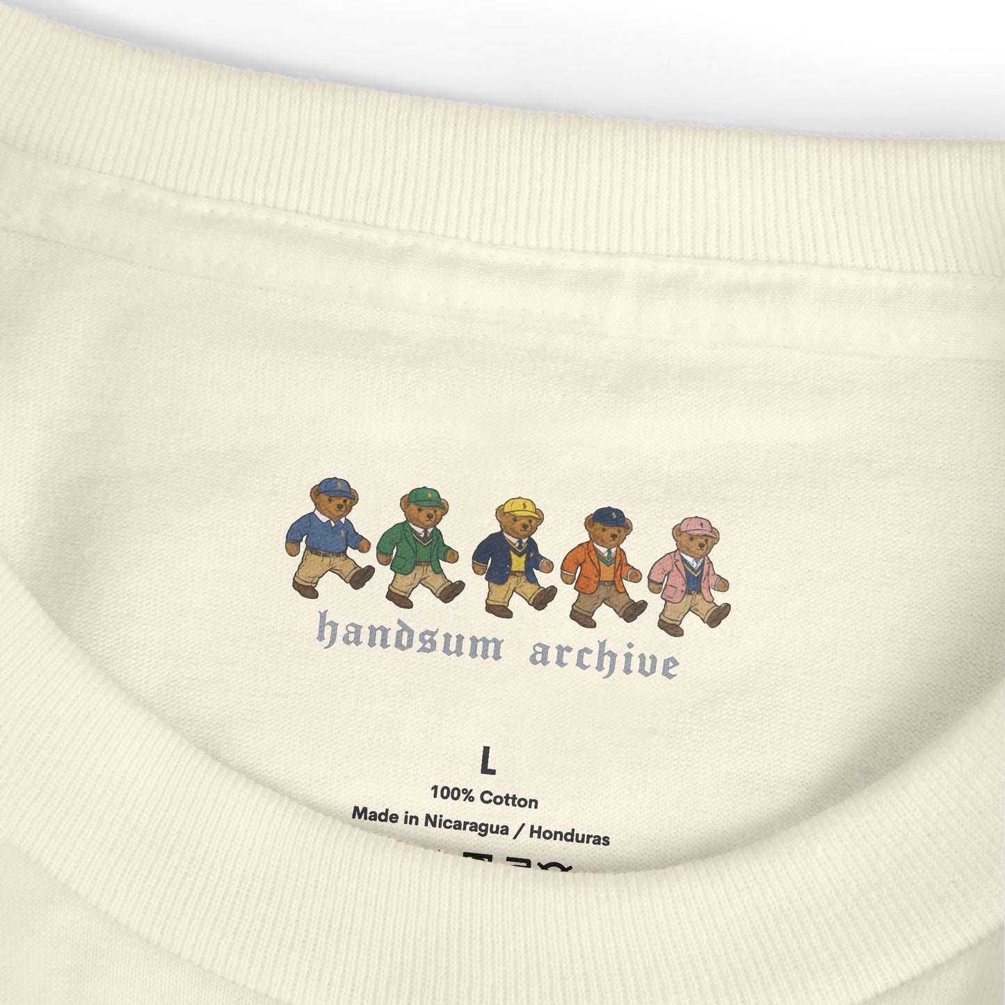 HANDSUM SK8 Tee — Playful Japanese Graphic Front, Vintage Athletic Back