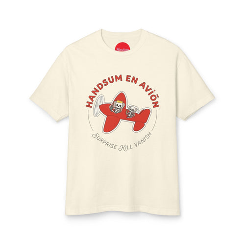 First in Flight "Handsum en Avión" Graphic Cotton T-Shirt $50