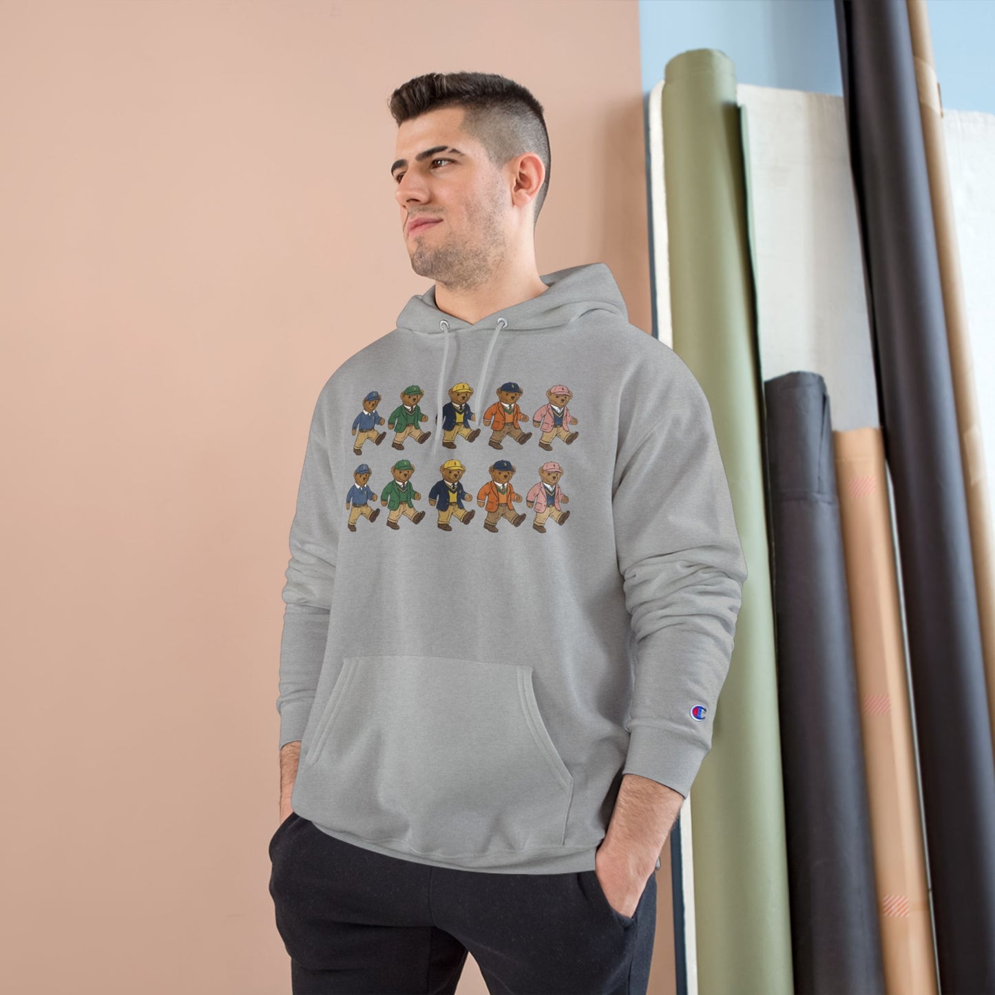 Grateful Bear Champion Hoodie | Number 7 Back Print