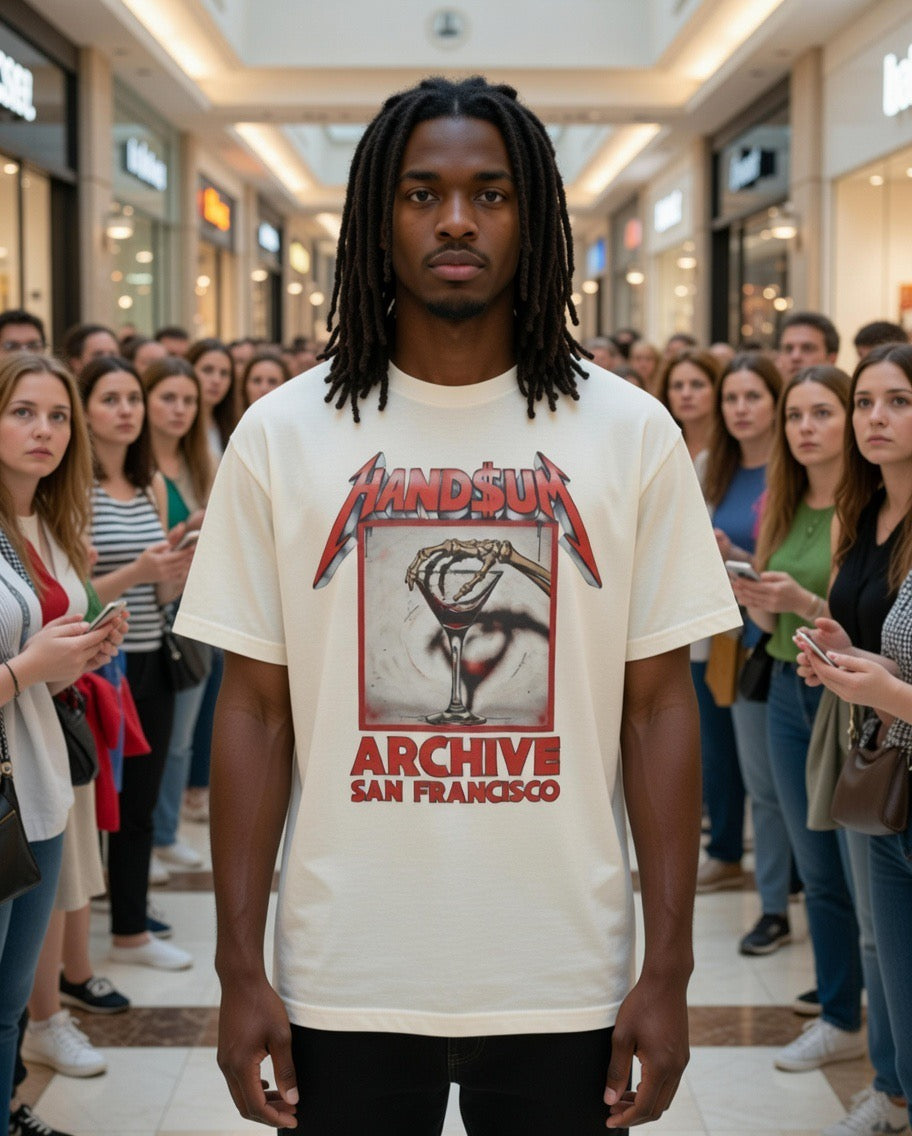 Cream Nothing Tee T-shirt with large front graphic print