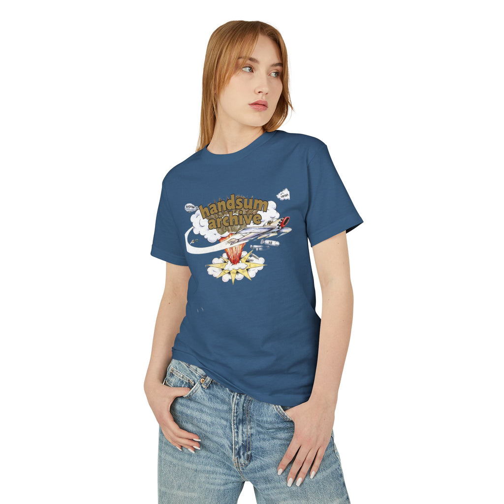 Green Day concert tee, blue T-shirt with HANDSUM archive front illustration