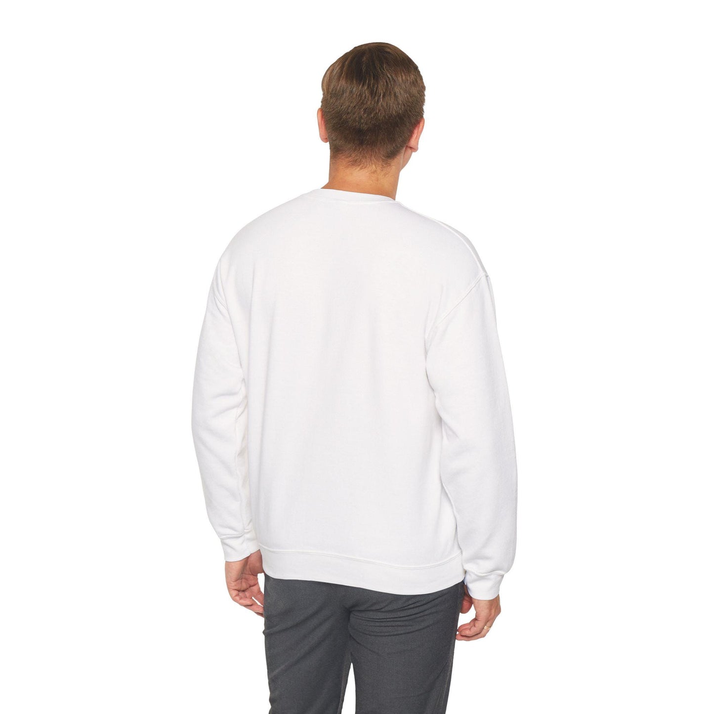 Minimal Dot Skull Crewneck Sweatshirt | Small Chest Graphic, White